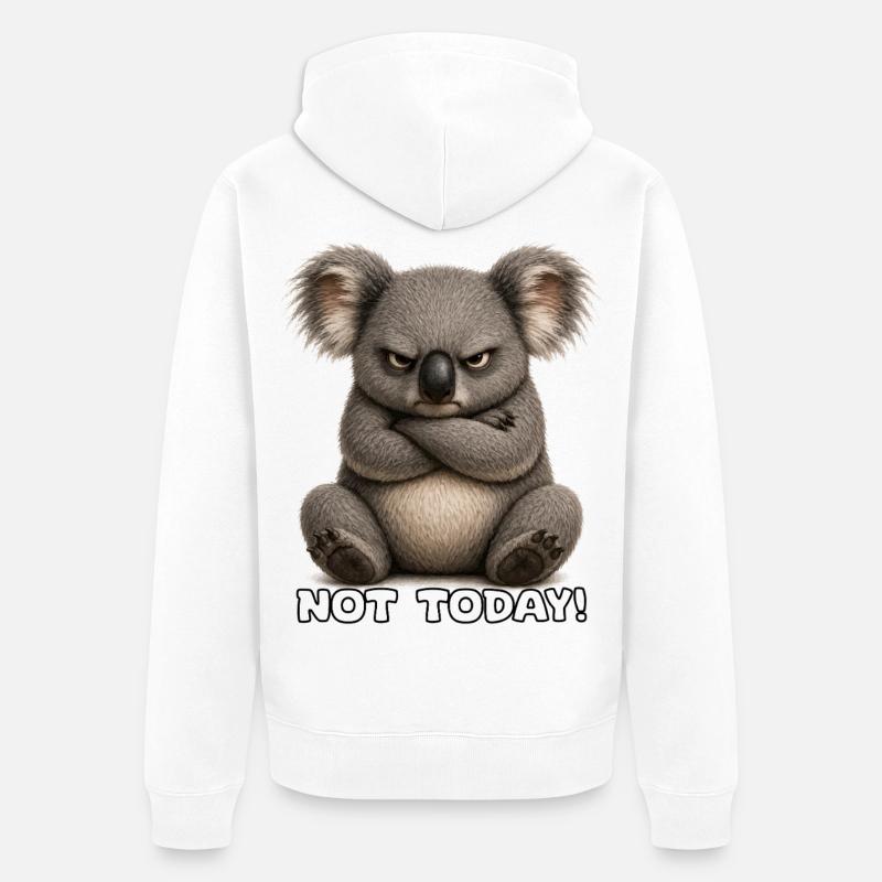 Grummeliger Koala – Not Today - Veste à capuche bio Premium Unisexe - blanc