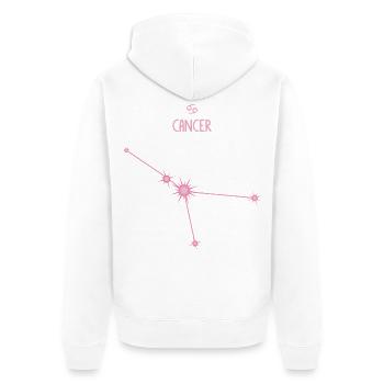 Krebs-Sternzeichen Sternbild Pastellrosa - Unisex Premium Bio Zip Hoodie - Weiß - Hinten - Thijin (182cm)