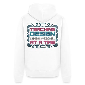 Designer Educator Teaching Design Art Educator - Unisex Premium Bio Zip Hoodie - Weiß - Hinten - Thijin (182cm)