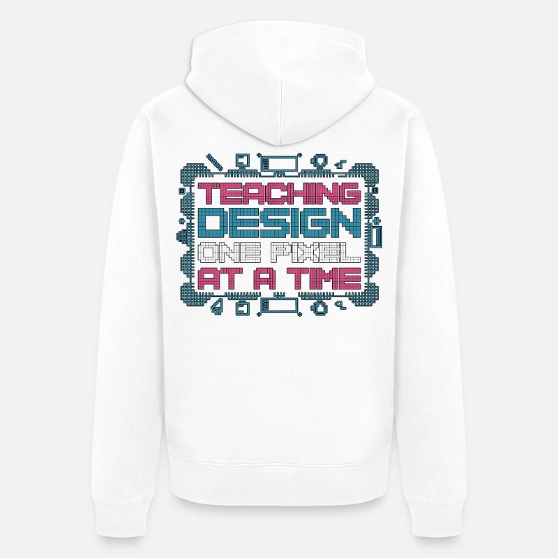 Éducateur designer Enseignant Design Enseignant Art - Veste à capuche bio Premium Unisexe - blanc
