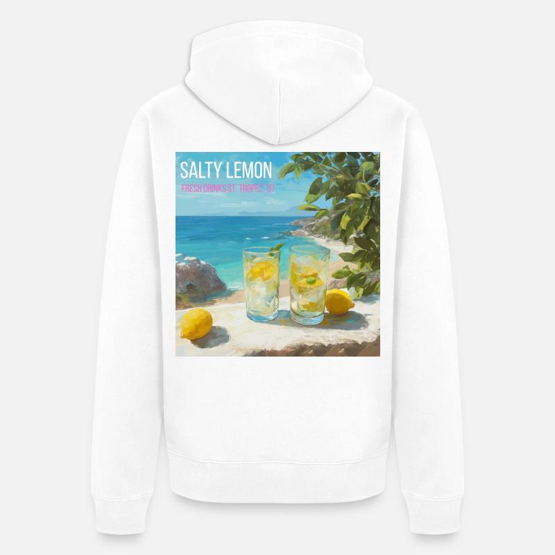Magic Salt Lemon Beach 87 - Veste à capuche bio Premium Unisexe - blanc