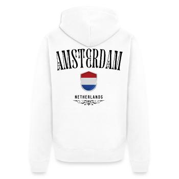 Souvenir Amsterdam, elegant design Amsterdam - Unisex Premium Organic Zip Hoodie - white - Back - Thijin (182cm)