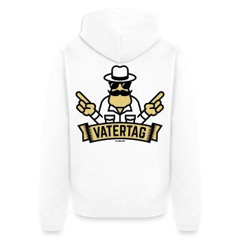 Vatertag Handzeichen (Männertag / Herrentag / 2C) - Unisex Premium Bio Zip Hoodie - Weiß - Hinten - Thijin (182cm)