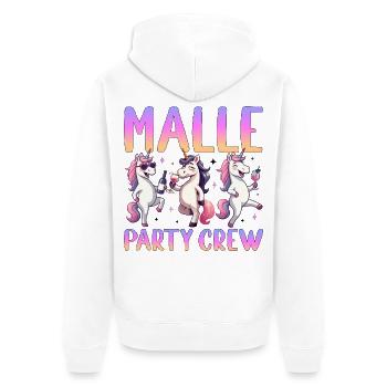 Malle Party Crew - Unisex Premium Bio Zip Hoodie - Weiß - Hinten - Thijin (182cm)