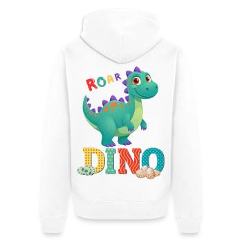 dino - Veste à capuche bio Premium Unisexe - blanc - Dos - Thijin (182cm)