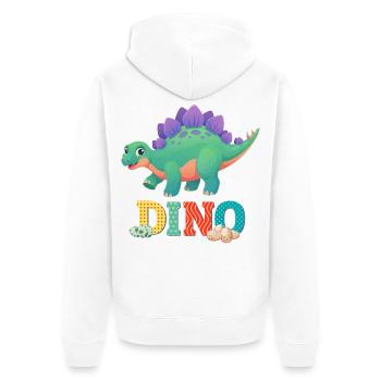 dino - Veste à capuche bio Premium Unisexe - blanc - Dos - Thijin (182cm)