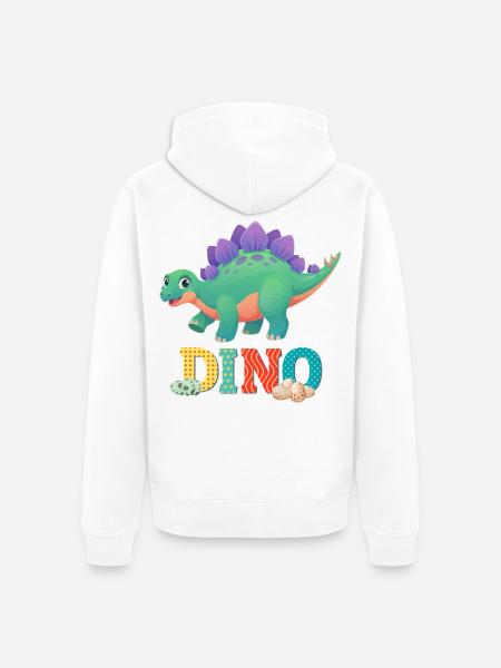 DINO - Unisex Premium Organic Zip Hoodie - white