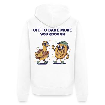 Ab zum Backen von mehr Sauerteigbrot Backzeit - Unisex Premium Bio Zip Hoodie - Weiß - Hinten - Thijin (182cm)