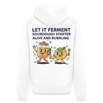 Levain : laissez fermenter le levain vivant - Veste à capuche bio Premium Unisexe - blanc - Dos - Thijin (182cm)