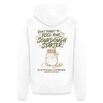 sourdough Starter Bread Baking Baker Era Local - Unisex Premium Organic Zip Hoodie - white - Back - Thijin (182cm)