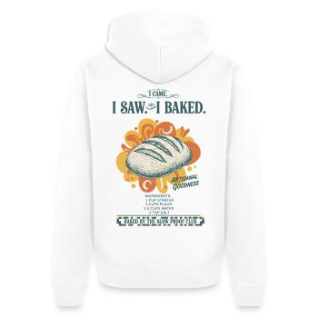 sourdough bread baking baker sourdough starter - Unisex Premium Organic Zip Hoodie - white - Back - Thijin (182cm)