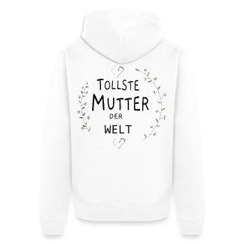 Tollste Mutter der Welt - Unisex Premium Bio Zip Hoodie - Weiß - Hinten - Thijin (182cm)