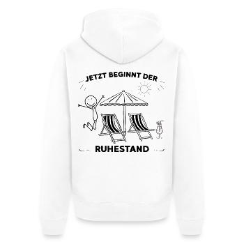 Eine Legende geht in den wohlverdienten Ruhestand - Unisex Premium Bio Zip Hoodie - Weiß - Hinten - Thijin (182cm)