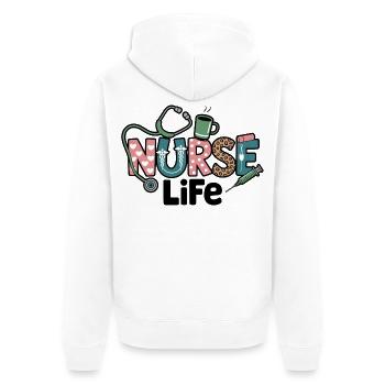 Krankenschwester Life Geschenk Geschenkidee - Unisex Premium Bio Zip Hoodie - Weiß - Hinten - Thijin (182cm)