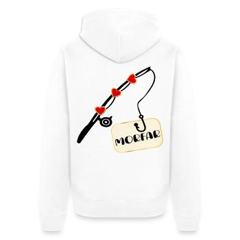 Grandpa Fishing Rod - Unisex Premium Organic Zip Hoodie - white - Back - Thijin (182cm)