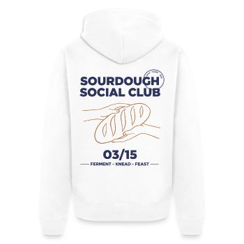 Sourdough Bread Baking Baker Social Club - Unisex Premium Bio Zip Hoodie - Weiß - Hinten - Thijin (182cm)