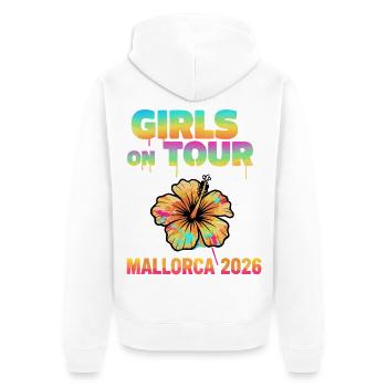 Girls On Tour Mallorca 2026 (Garantie du prix le plus bas) - Veste à capuche bio Premium Unisexe - blanc - Dos - Thijin (182cm)