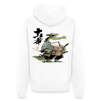 Duelliste samouraï alligator - Veste à capuche bio Premium Unisexe - blanc - Dos - Thijin (182cm)