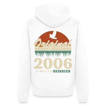 2006 Vintage Rétro Cadeau d’anniversaire - Veste à capuche bio Premium Unisexe - blanc - Dos - Thijin (182cm)