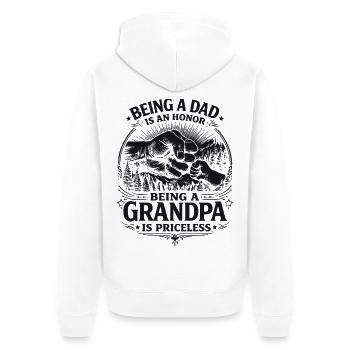 Großvater ehrt wertvolle Familienbindungen - Unisex Premium Bio Zip Hoodie - Weiß - Hinten - Thijin (182cm)