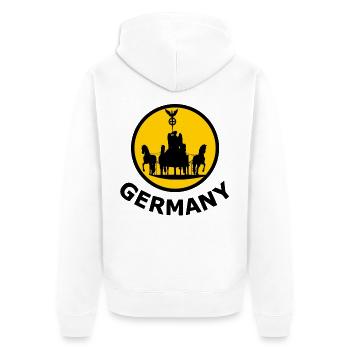 Berlin Sun Carriage Silhouette - Unisex Premium Organic Zip Hoodie - white - Back - Thijin (182cm)