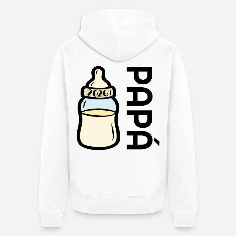 Papa espagnol bébé 2026 - Veste à capuche bio Premium Unisexe - blanc