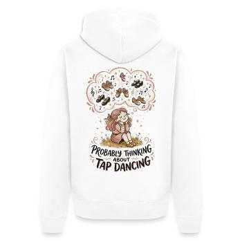 Stepptanz Stepptanz Tanz - Unisex Premium Bio Zip Hoodie - Weiß - Hinten - Thijin (182cm)
