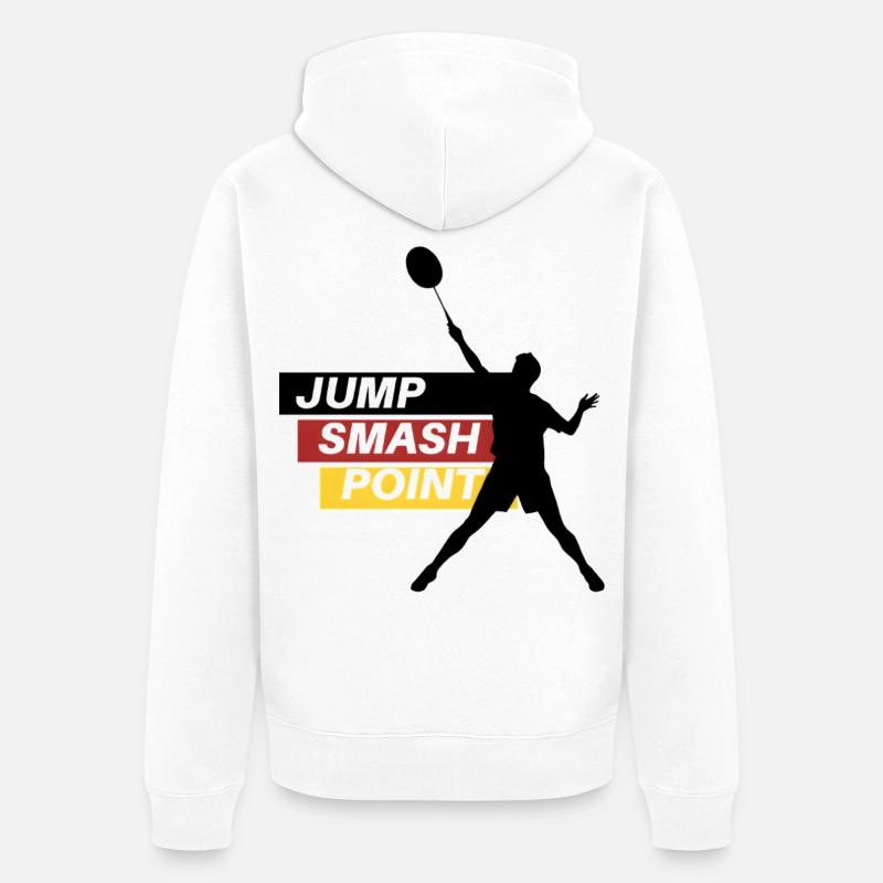 Point de smash de saut - Veste à capuche bio Premium Unisexe - blanc