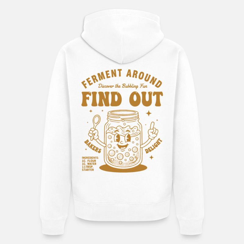 Sauerteigbrot Backbäcker Sauerteigstarter - Unisex Premium Bio Zip Hoodie - Weiß