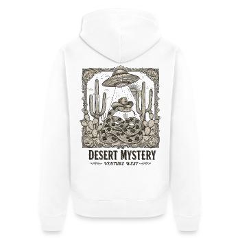 Motif vintage du désert du Cowboy Snake OVNI - Veste à capuche bio Premium Unisexe - blanc - Dos - Thijin (182cm)
