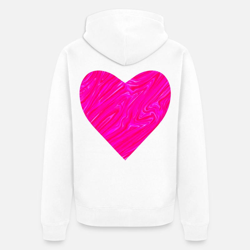 Neon Herz zum Muttertag - Unisex Premium Bio Zip Hoodie - Weiß