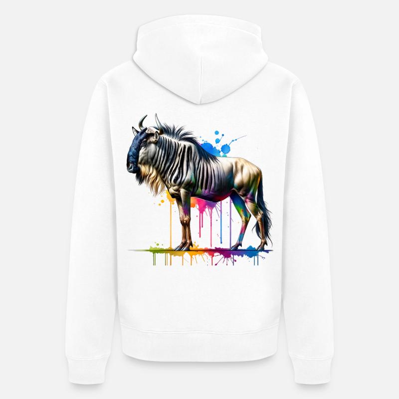 Cadeau GNU - Veste à capuche bio Premium Unisexe - blanc