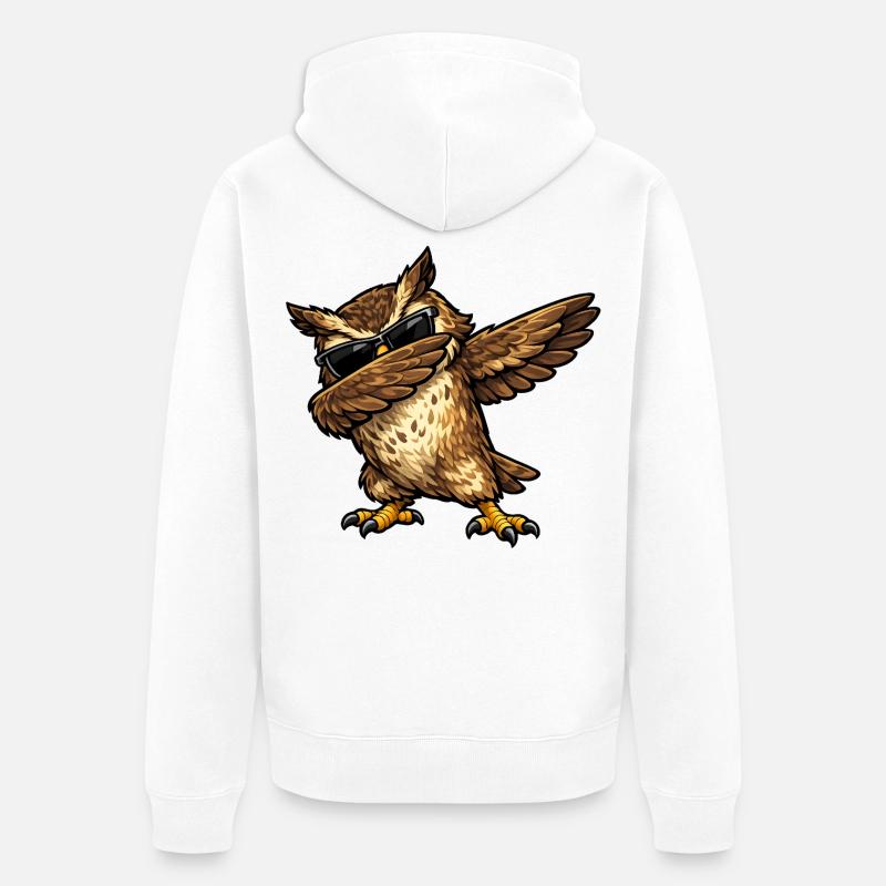 Chouette grand-duc - Veste à capuche bio Premium Unisexe - blanc