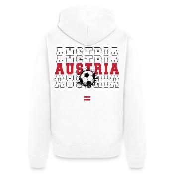 Austria Fußball Fan Österreich Soccer - Unisex Premium Bio Zip Hoodie - Weiß - Hinten - Thijin (182cm)
