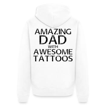 Erstaunlicher Vater mit tollen Tattoos – lustiges Geschenk - Unisex Premium Bio Zip Hoodie - Weiß - Hinten - Thijin (182cm)