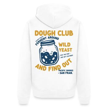 Sourdough Bread Baking Dough Club Wild Yeast - Unisex Premium Organic Zip Hoodie - white - Back - Thijin (182cm)