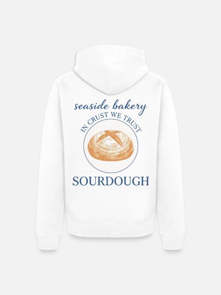 Sauerteigbrot Backbäcker Lokale Sauerteigära - Unisex Premium Bio Zip Hoodie - Weiß
