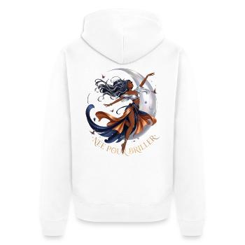 Née pour briller : La Danse du bien-être - Veste à capuche bio Premium Unisexe - blanc - Dos - Thijin (182cm)