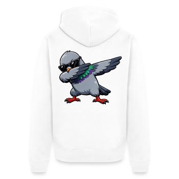 Pigeon à tamponnage - Veste à capuche bio Premium Unisexe - blanc - Dos - Thijin (182cm)