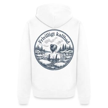 Bain Glacé Volontaire Humour Suédois - Unisex Premium Organic Zip Hoodie - white - Back - Thijin (182cm)