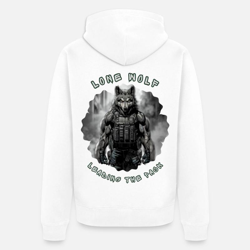 Lone Wolf Commando - Tactical Alpha Soldier - Veste à capuche bio Premium Unisexe - blanc