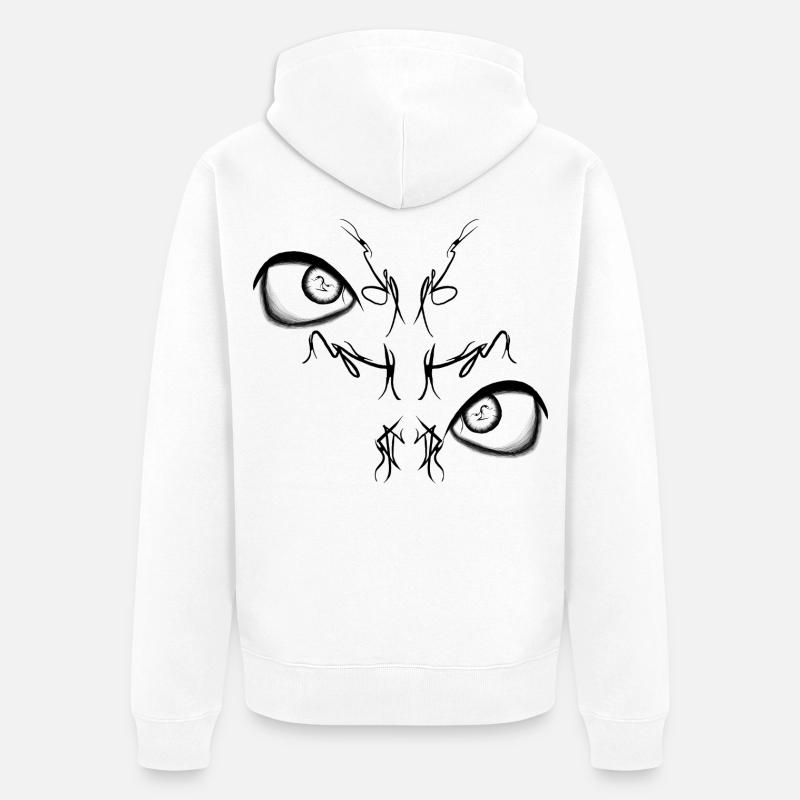 Night Bird Duo Lights - Veste à capuche bio Premium Unisexe - blanc