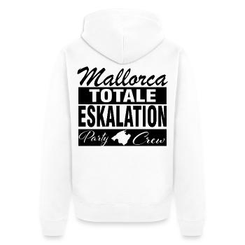 Mallorca, Eskalation - Unisex Premium Bio Zip Hoodie - Weiß - Hinten - Thijin (182cm)