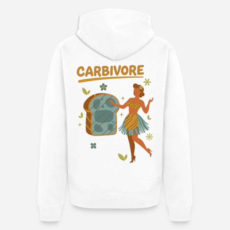 Sauerteig Brot Backbäcker KARBIVORE Sauerteig - Unisex Premium Bio Zip Hoodie - Weiß