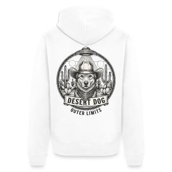 Weltraum Hund Cowboy Retro Grafik - Unisex Premium Bio Zip Hoodie - Weiß - Hinten - Thijin (182cm)