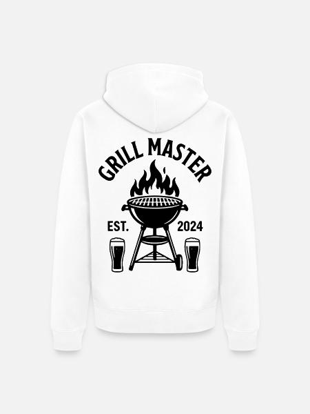 GRILL MASTER EST 2024 Grillmeister - Unisex Premium Bio Zip Hoodie - Weiß