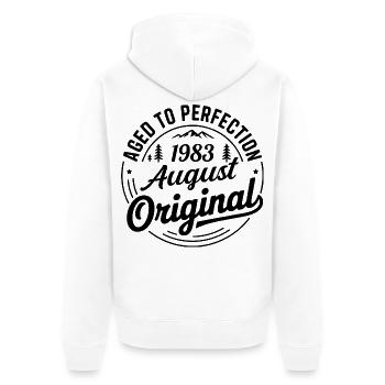 August 1983 – Legend of the Peaks and Mountains - Unisex Premium Organic Zip Hoodie - white - Back - Thijin (182cm)