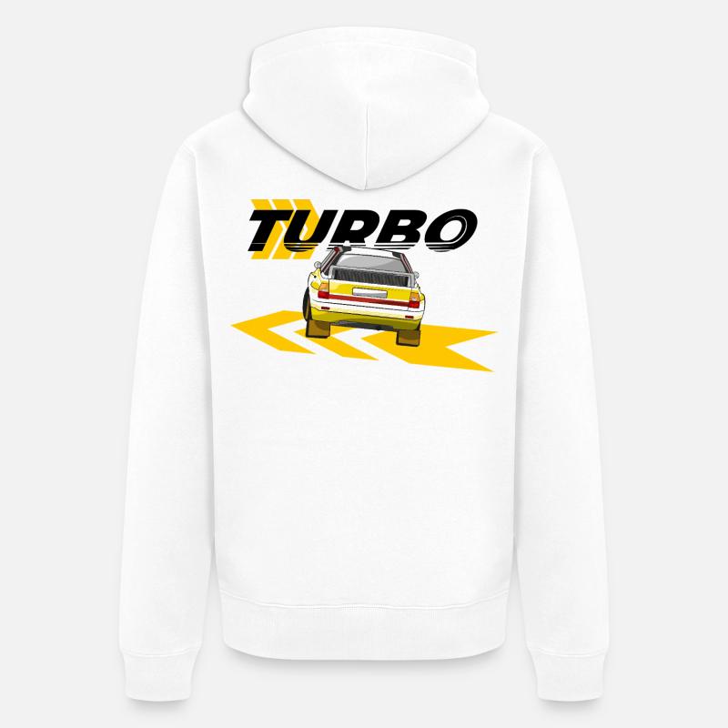 Rallye Quattro A2 Drift - Veste à capuche bio Premium Unisexe - blanc