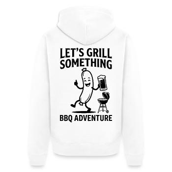 Lets Grill Something BBQ Adventure - Unisex Premium Bio Zip Hoodie - Weiß - Hinten - Thijin (182cm)