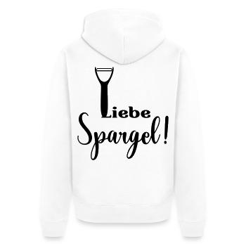 Liebe Spargel Gemüseschäler - Unisex Premium Bio Zip Hoodie - Weiß - Hinten - Thijin (182cm)